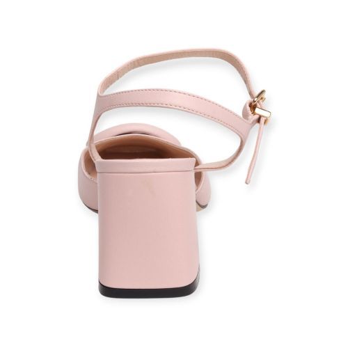 Evaluna dames sandaal in rose leer op hak. Evaluna dames sandaal in rose leer op hak.