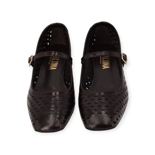 Evaluna CA04 ballerina in bruin lakleer voor dames. Evaluna CA04 ballerina in bruin lakleer voor dames.