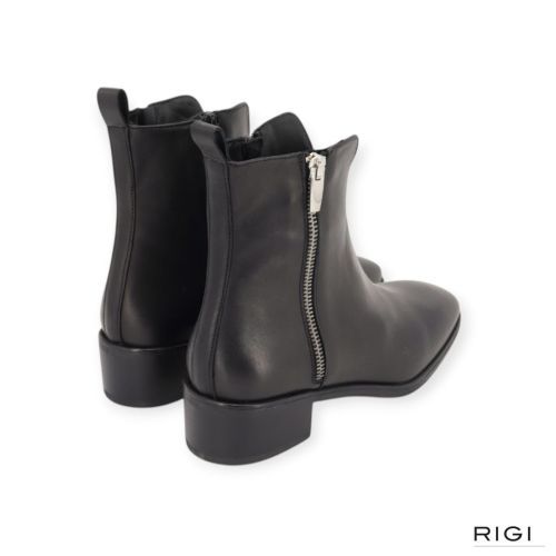 Evaluna WAT02 enkellaars in zwart leer voor dames. 