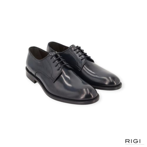Exton 1374 heren veterschoen in blauw leer. Exton 1374 heren veterschoen in blauw leer.