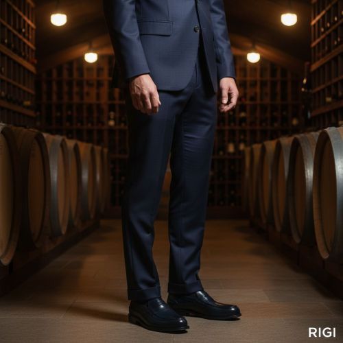 Exton heren mocassin in blauw leer.