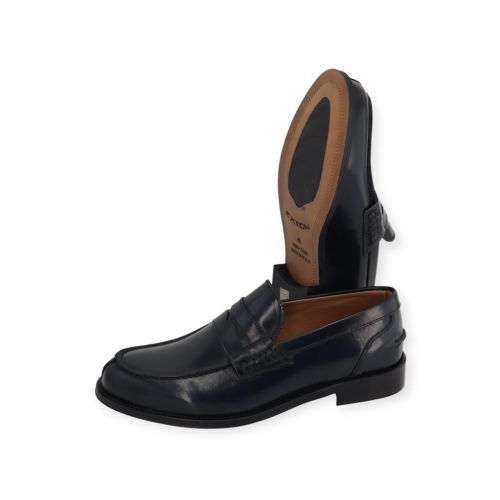 Exton heren mocassin in blauw leer.