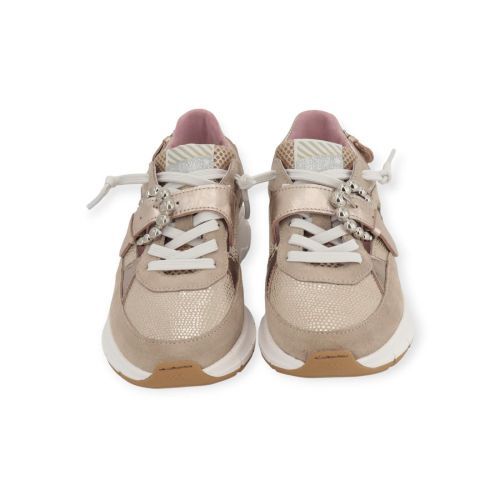 Floris Vanbommel Daysi dames sneaker in goud shinning leer met beige suede. Floris Vanbommel Daysi dames sneaker in goud shinning leer met beige suede.