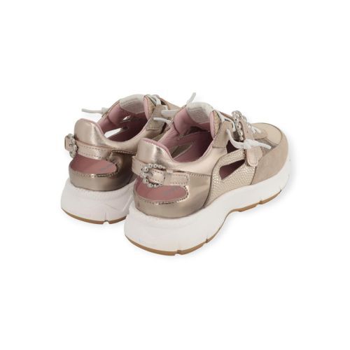 Floris Vanbommel Daysi dames sneaker in goud shinning leer met beige suede. Floris Vanbommel Daysi dames sneaker in goud shinning leer met beige suede.