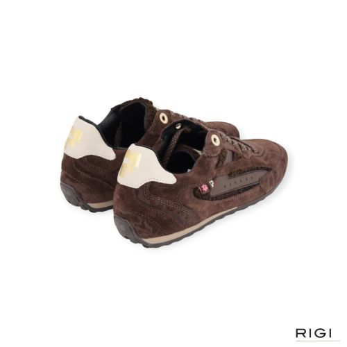 Floris Van Bommel Illvi 01.01 SFW-10150-21.01 sneaker in bruin suède met wol voor dames.