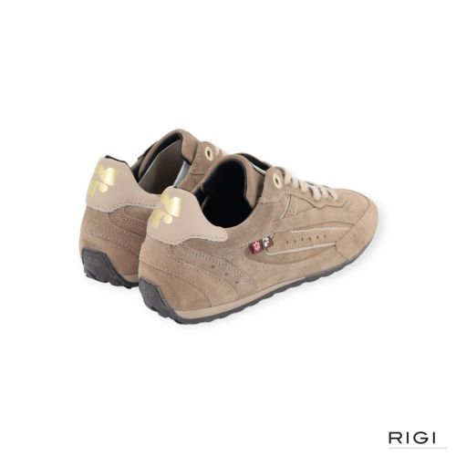 Floris Van Bommel Illvi 01.08 SFW-10150-34.02 sneaker in taupe suède voor dames.