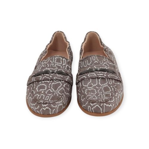 Floris Van Bommel Sitti dames mocassin in taupe print leer.
