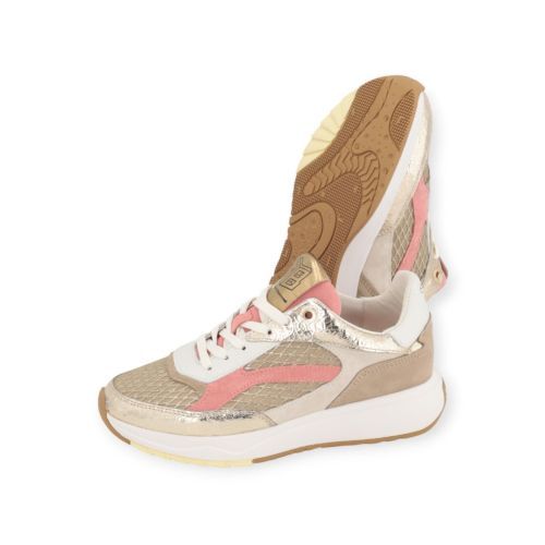 Floris Van Bommel Suvi 04.03 sneaker in goud leer met beige voor dames. 