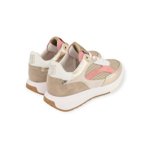 Floris Van Bommel Suvi 04.03 sneaker in goud leer met beige voor dames. 