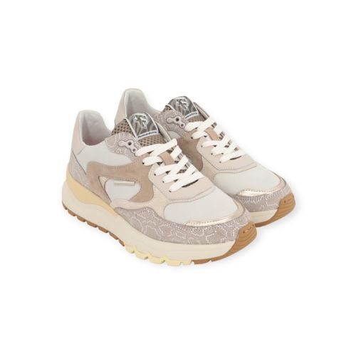 Floris Van Bommel sneaker voor dames in taupe met print.
