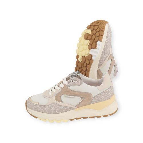 Floris Van Bommel sneaker voor dames in taupe met print.
