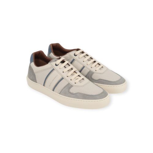 Fratelli Rossetti One heren sneaker in het off wit met licht blauw leer.