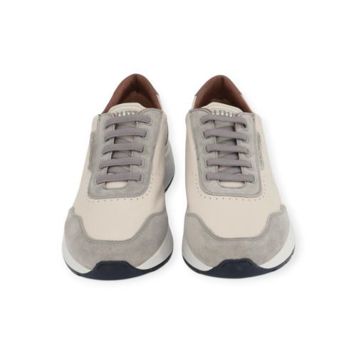 Fratelli Rossetti 47442 heren sneaker in off wit en licht blauw suede.