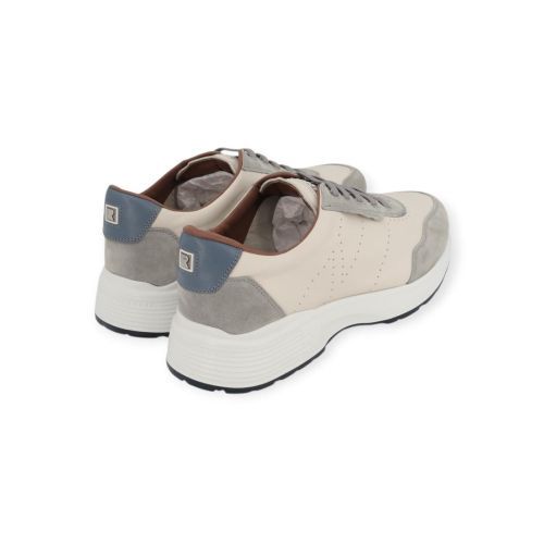 Fratelli Rossetti 47442 heren sneaker in off wit en licht blauw suede.