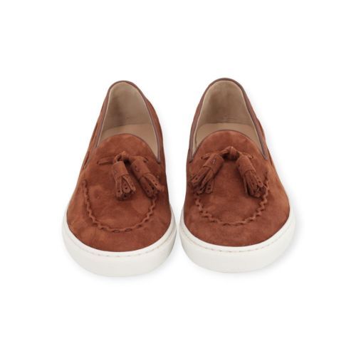 Fratelli Rossetti dames mocassin in cognac suede leer.