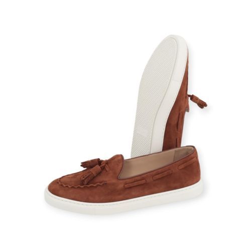 Fratelli Rossetti dames mocassin in cognac suede leer.