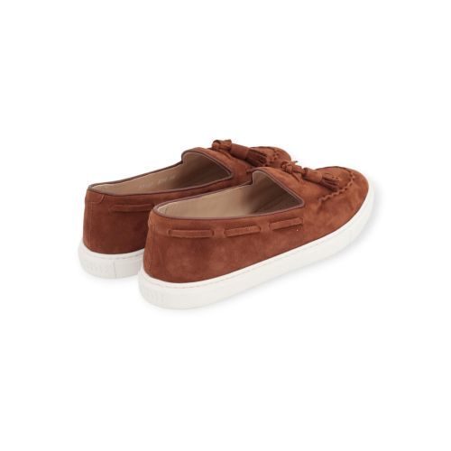 Fratelli Rossetti dames mocassin in cognac suede leer.