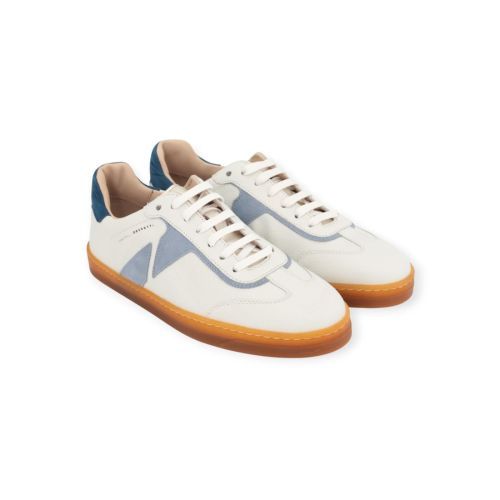 Fratelli Rossetti 77213 dames sneaker in off wit met licht blauw leer.