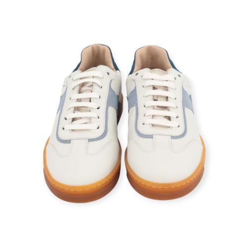 Fratelli Rossetti 77213 dames sneaker in off wit met licht blauw leer.