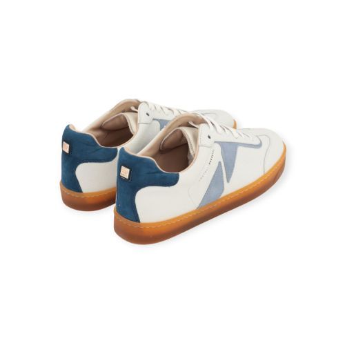 Fratelli Rossetti 77213 dames sneaker in off wit met licht blauw leer.