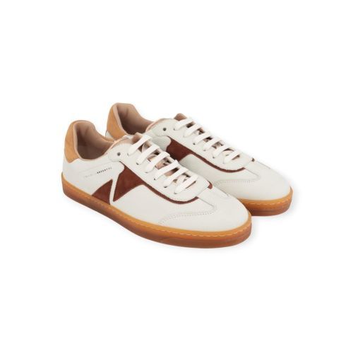 Fratelli Rossetti 77213 dames sneaker in off wit met bruin leer.