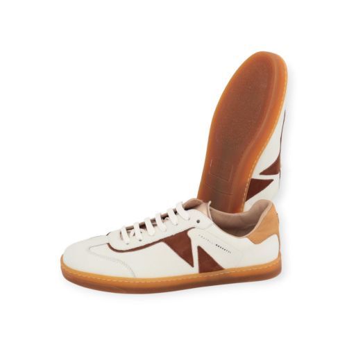 Fratelli Rossetti 77213 dames sneaker in off wit met bruin leer.