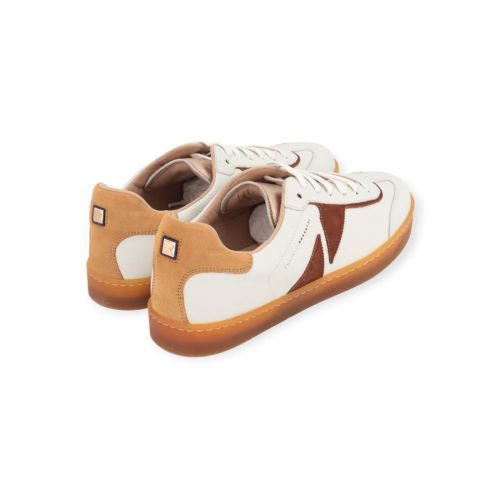 Fratelli Rossetti 77213 dames sneaker in off wit met bruin leer.