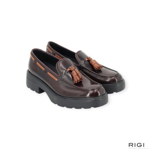 Fratelli Rossetti dames mocassin in bordeaux leer.