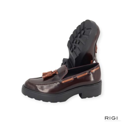 Fratelli Rossetti dames mocassin in bordeaux leer.
