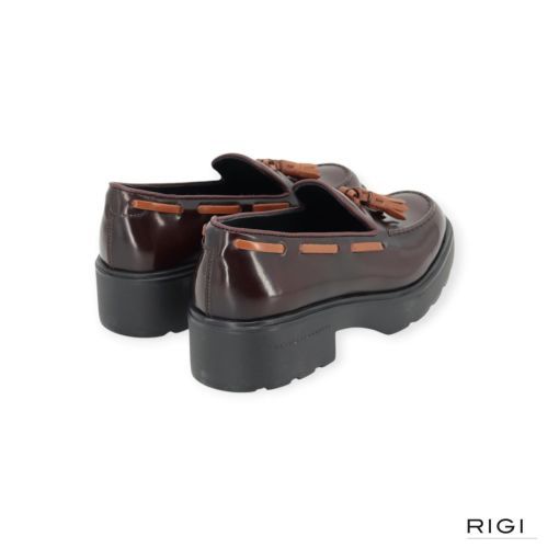 Fratelli Rossetti dames mocassin in bordeaux leer.