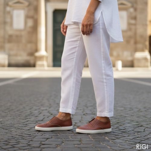 Fratelli Rossetti Hobo dames sneaker mocassin in cognac leer.