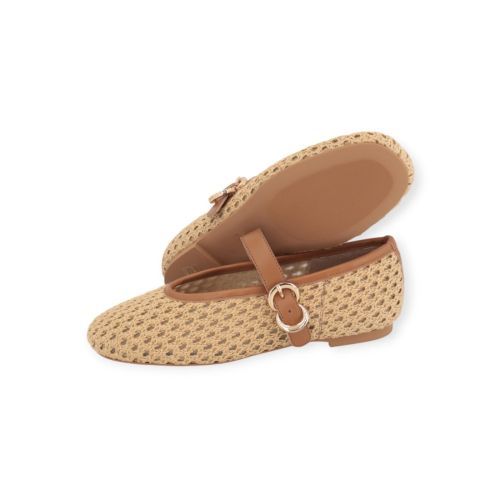Frau 69V3 dames ballerina in camel/zand raffia. Frau 69V3 dames ballerina in camel/zand raffia.