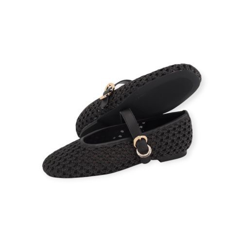 Frau 69V3 dames ballerina in zwart raffia. Frau 69V3 dames ballerina in zwart raffia.