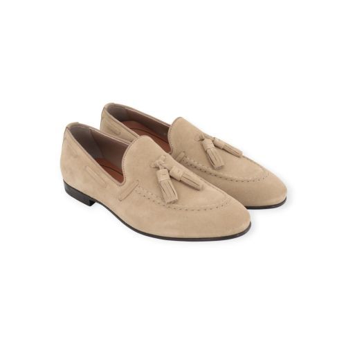 Frau 71B2 heren mocassin in beige suede.