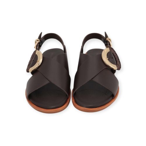 Frau 85M9 dames sandaal in bruin leer.