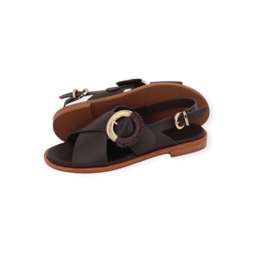 Frau 85M9 dames sandaal in bruin leer.