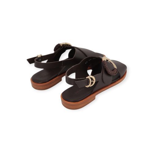 Frau 85M9 dames sandaal in bruin leer.