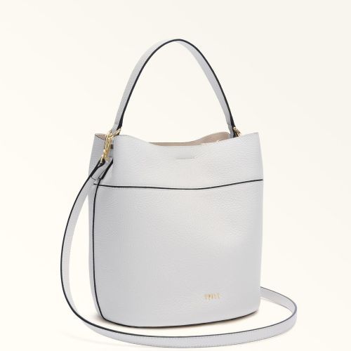 Furla Amelia Bucket Bag hand-en schoudertas voor dames in offwit leer