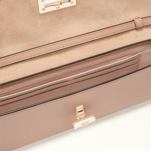 Furla Clara crossbody handtas in roze leer voor dames. 