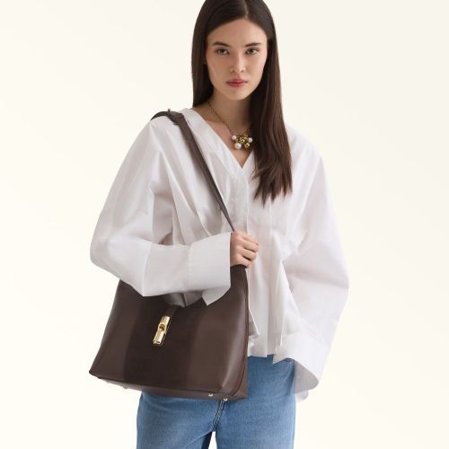 Furla Goccia M Hobo WB01499 BX3158 handtas in bruin voor dames. Furla Goccia M Hobo WB01499 BX3158 handtas in bruin voor dames.