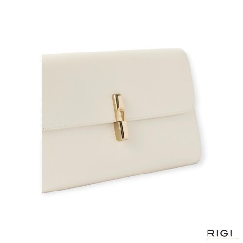 Furla Iride clutch in panna, off wit leer voor dames. Furla Iride clutch in panna, off wit leer voor dames.