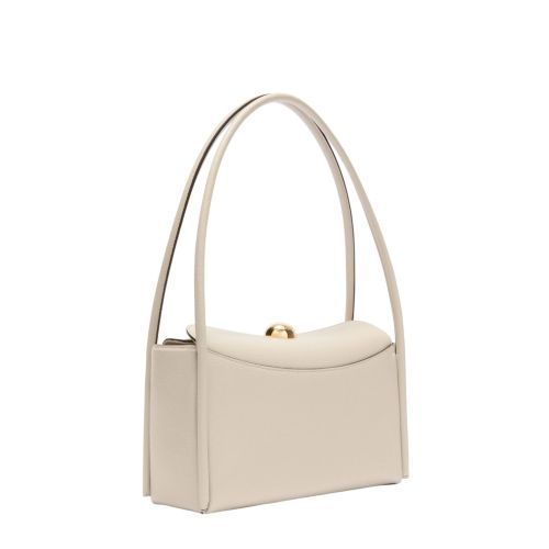 Furla Nicole M Boston dames handtas in off wit leer. Furla Nicole M Boston dames handtas in off wit leer.