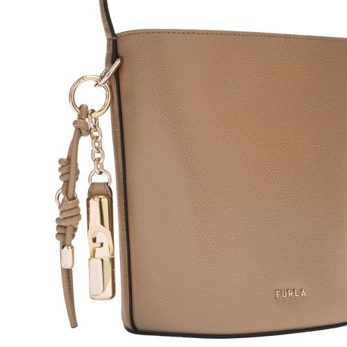 Furla Rosie S Bucket handtas in beige (toffee) leer. Furla Rosie S Bucket handtas in beige (toffee) leer.