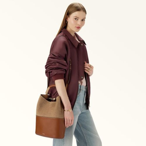 Furla Hand- en schoudertas Cognac dames (Sfera S Bucket WB01679-BX3924-4085S - Sfera S Bucket WB01679-BX3924-) - Rigi