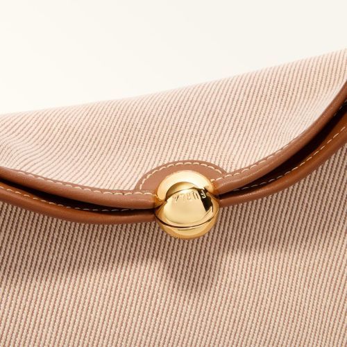 Furla Sfera Soft hand -en schoudertas voor dames in bruin leer, canvas. 