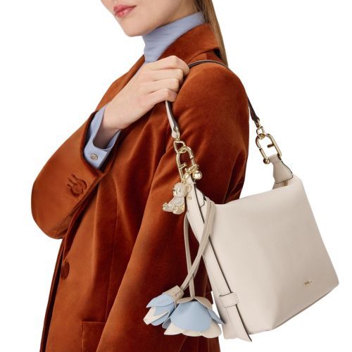 Furla Tonie Mini Hobo dames handtas in off wit leer.