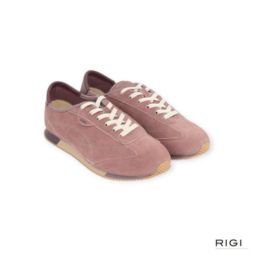 Ghoud Rush Minima Low sneaker in roze suède voor dames. 