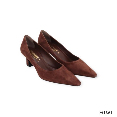 Gianmarco F. pump AW060 in bruin suede leer voor dames. 