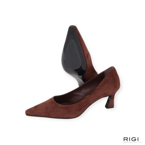Gianmarco F. pump AW060 in bruin suede leer voor dames. 
