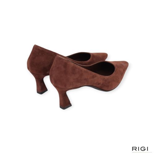 Gianmarco F. pump AW060 in bruin suede leer voor dames. 